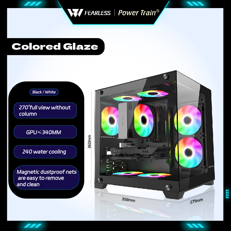 Pc Gaming Liquid - Gabinete Gamer MATX/ITX Power Train com