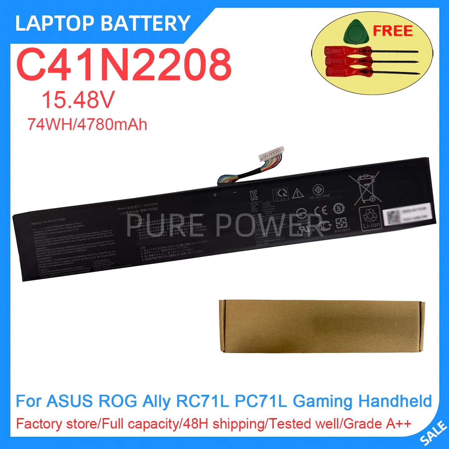 Pc Gaming Asus - Nova Bateria para Laptop C41N2208 15.48V
