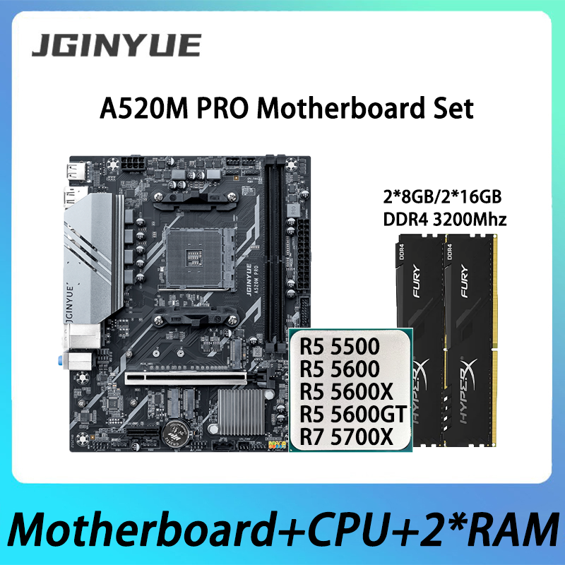 Pc Gaming Ryzen - Kit de Placa-Mãe JGINYUE A520M PRO
