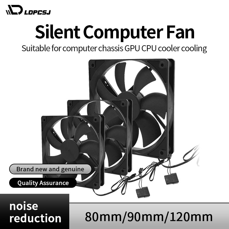 Pc Case Fan - Ventilador silencioso para computador, 80mm, 90mm,