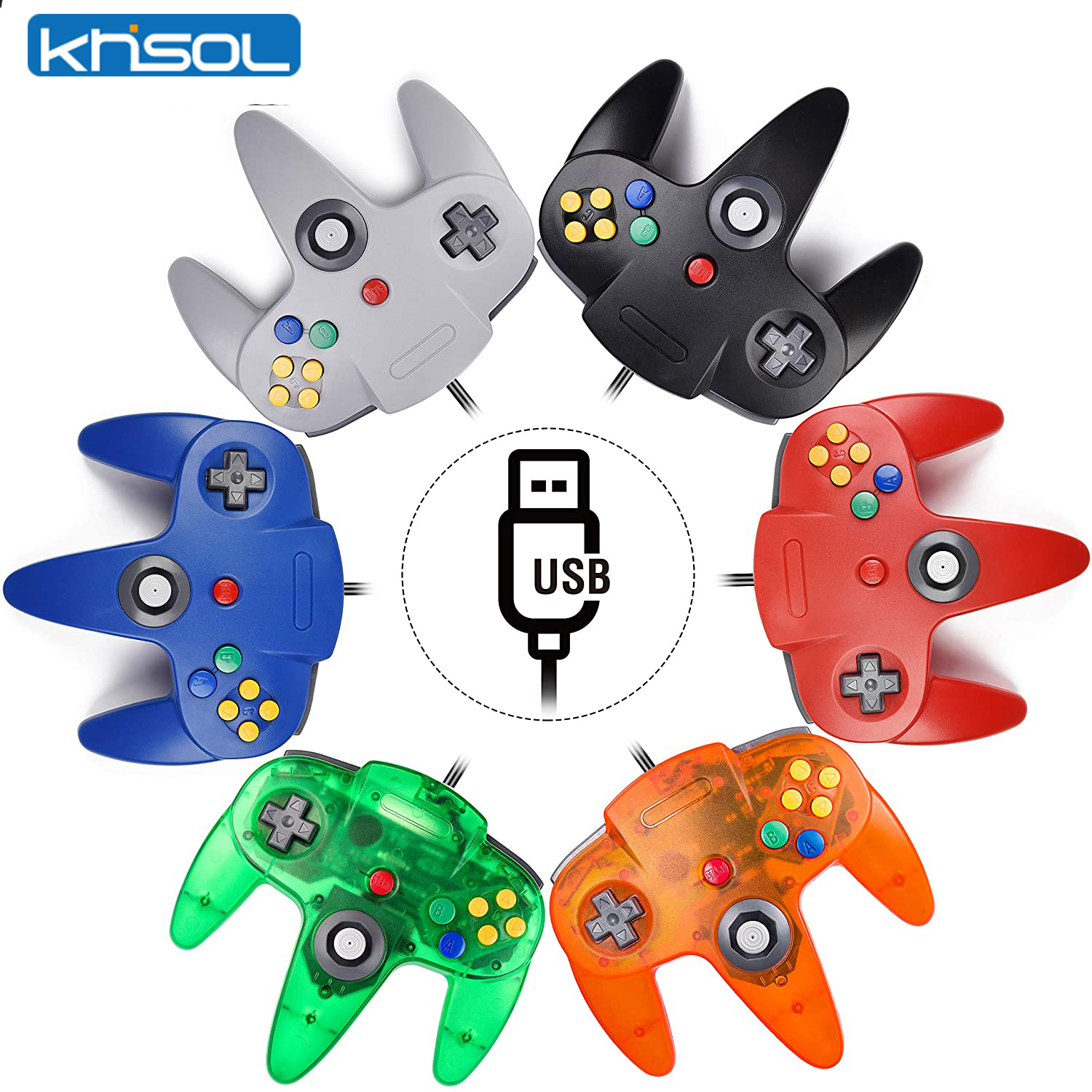 Pc Gaming Emulator - N64 controlador clássico usb com fio