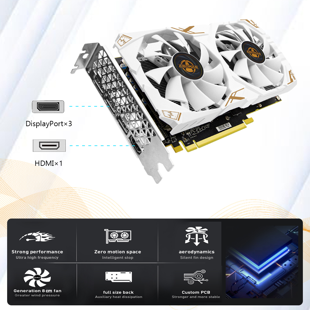 Placa de vídeo AIBOMAN AMD RX5 - Pc Gaming Graphics Card avaliação e preço