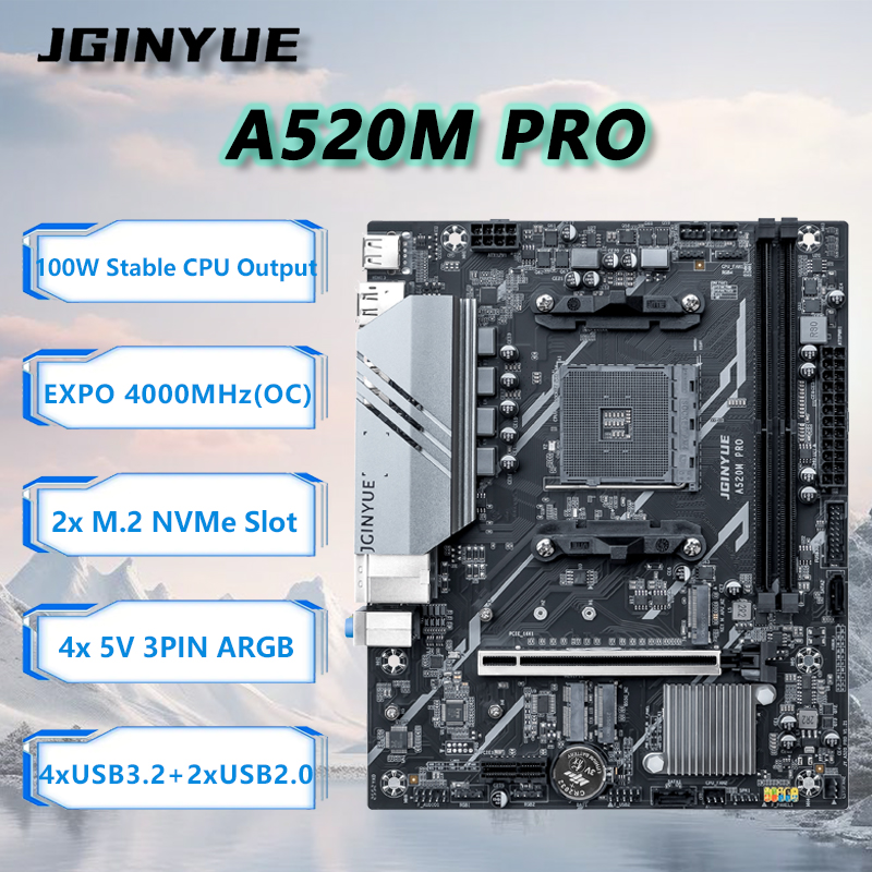 Kit de Placa-Mãe JGINYUE A520M - Pc Gaming Ryzen avaliação e preço