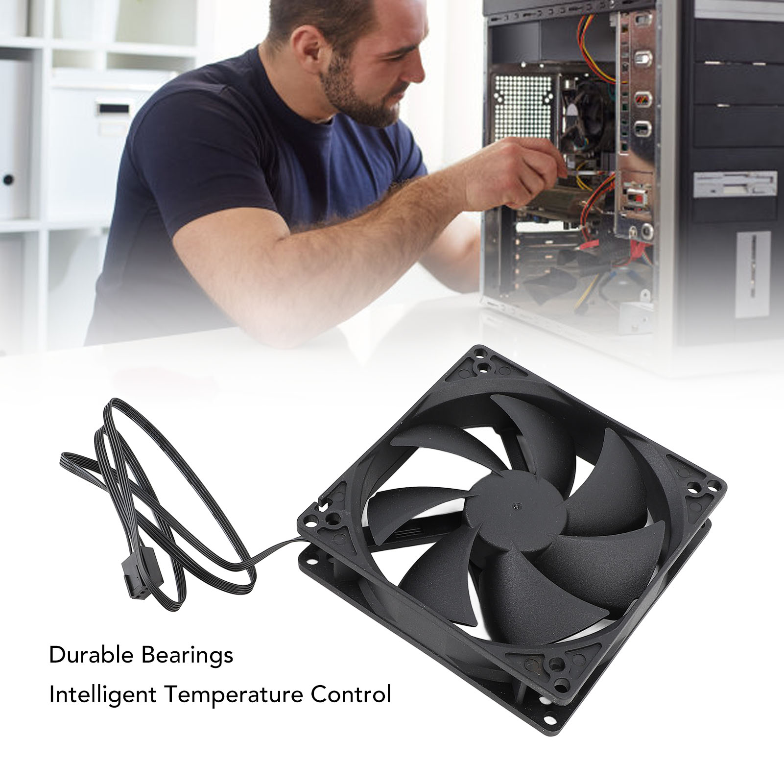 100mm pc pwm caso ventilador 1 - Pc Case Fan avaliação e preço