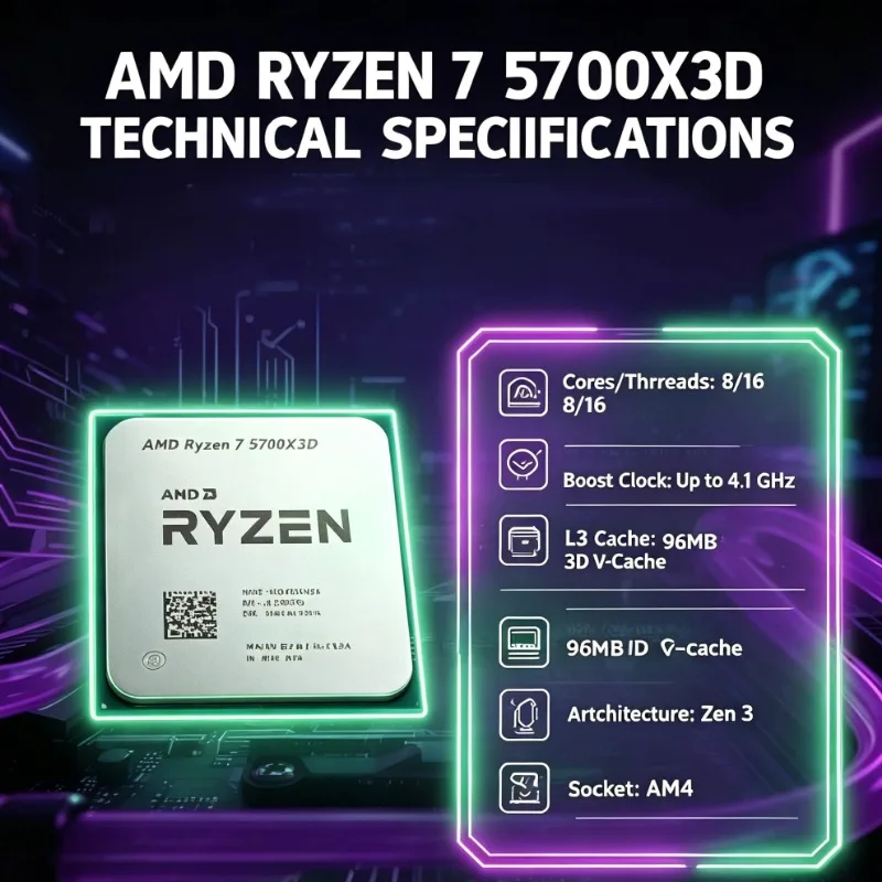 AMD Ryzen 7 5700X3D, CPU para  - Pc Gaming Ryzen avaliação e preço