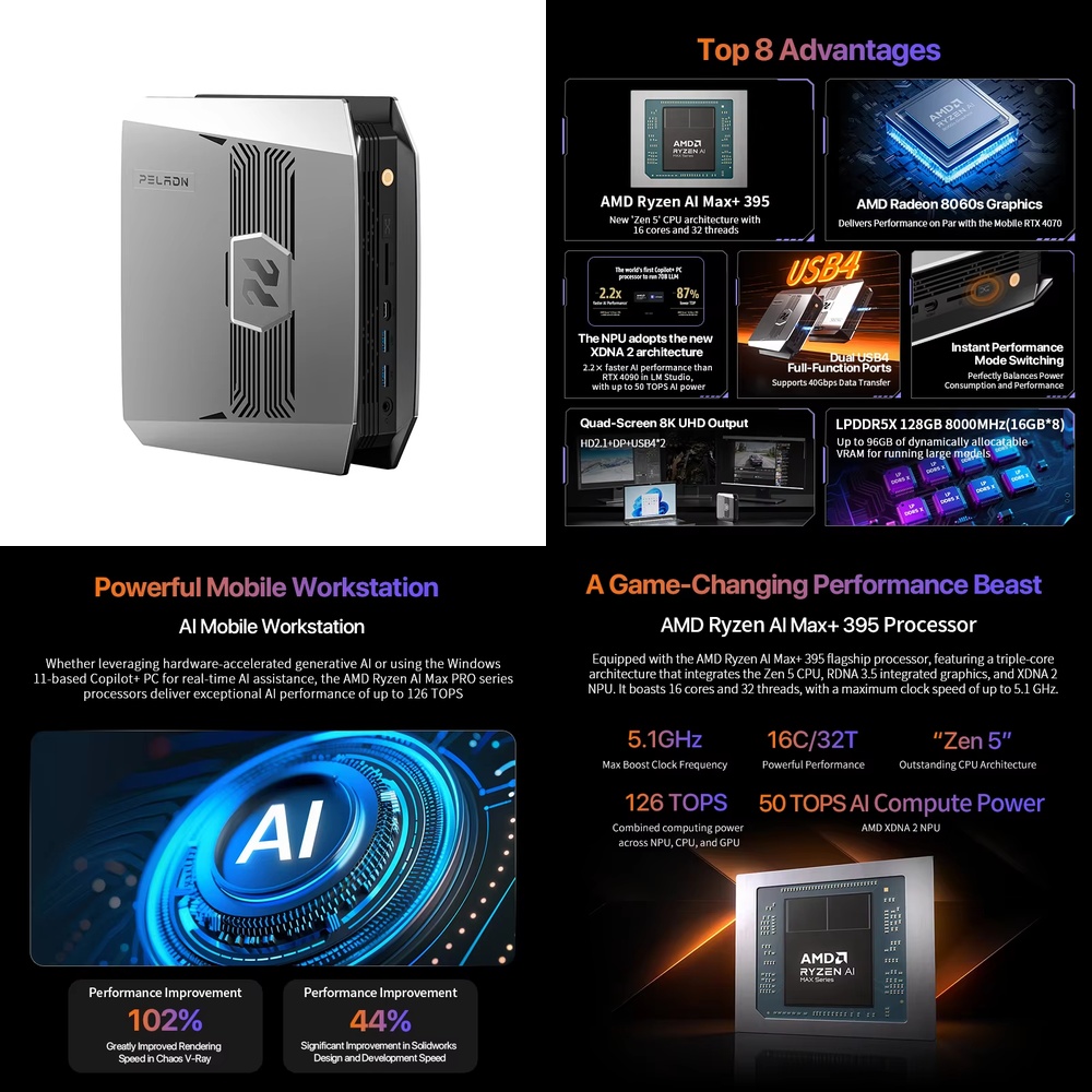 Mini PC OpenClaw Ryzen AI Max+ - Pc Gaming Ryzen avaliação e preço