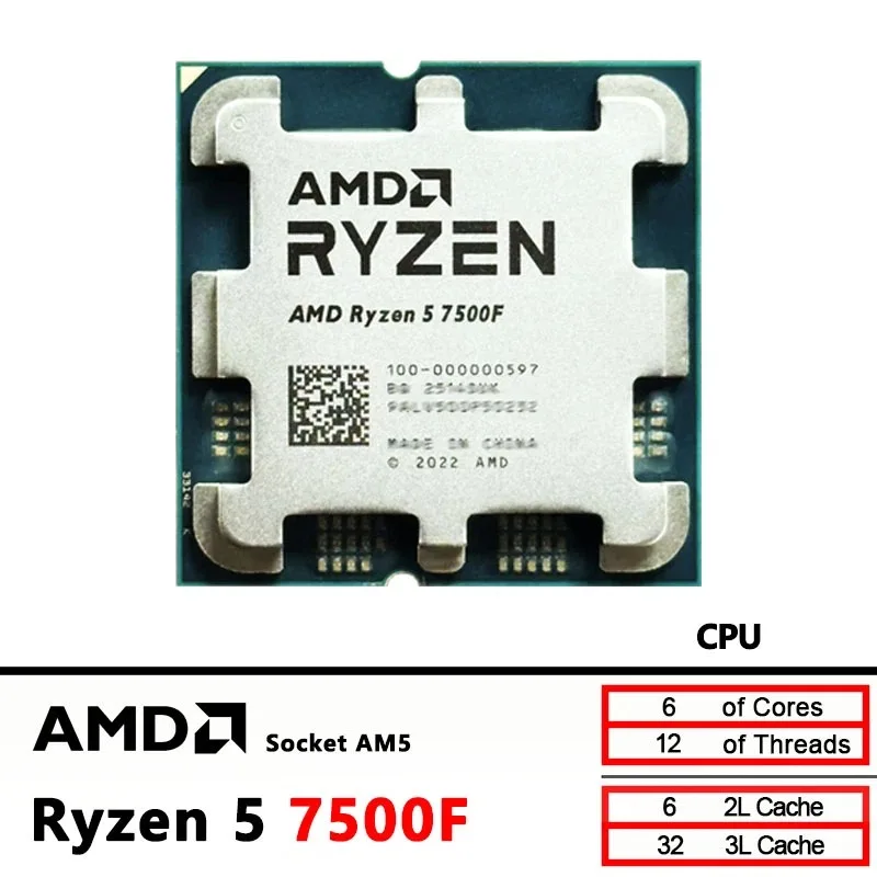Processador AMD Ryzen 5 7500F  - Pc Gaming Ryzen avaliação e preço